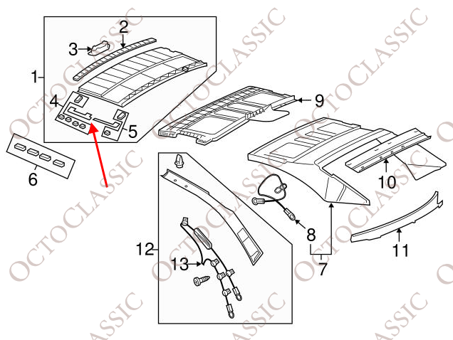 VW Eos 1F 1F7 1F8 Repair Set of 2 For Guide Pieces Black 1Q0871161 VW Eos 1F 1F7 1F8 Repair Set of 2 For Guide Pieces Black 1Q0871161