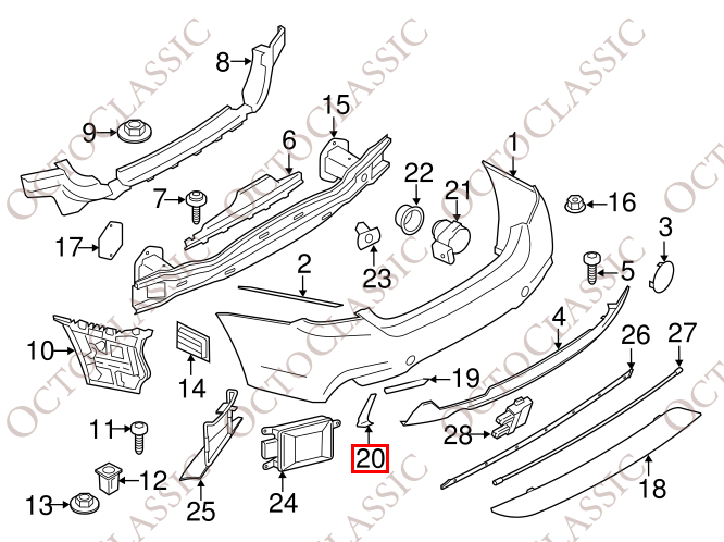 BMW M3 M4 F80 F82 F83 Rear Bumper Side Grid Grille Left Or Right Black 51128056587 / 51128056588 BMW M3 M4 F80 F82 F83 Rear Bumper Side Grid Grille Left Or Right Black 51128056587 / 51128056588