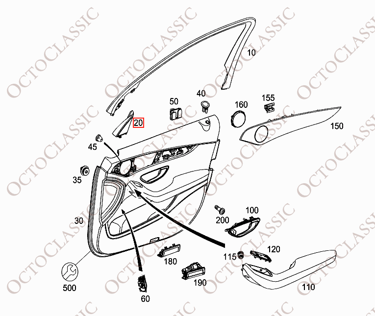 Mercedes W205 C300 Couvercle de haut-parleur d’angle de porte avant gauche ou droite toutes couleurs A2057200148 / A2057200248 Mercedes W205 C300 Couvercle de haut-parleur d’angle de porte avant gauche ou droite toutes couleurs A2057200148 / A2057200248