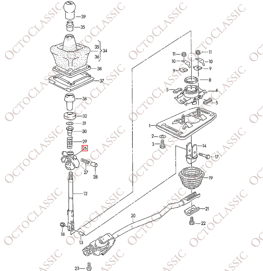 Audi 80 90 100 A4 A6 Enlarged Joint Gear Shift Lever Repair Kit 893711118E Audi 80 90 100 A4 A6 Enlarged Joint Gear Shift Lever Repair Kit 893711118E
