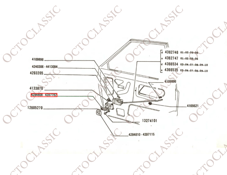 Maniglia per porta interna FSO Polonez nera 4284808 Maniglia per porta interna FSO Polonez nera 4284808