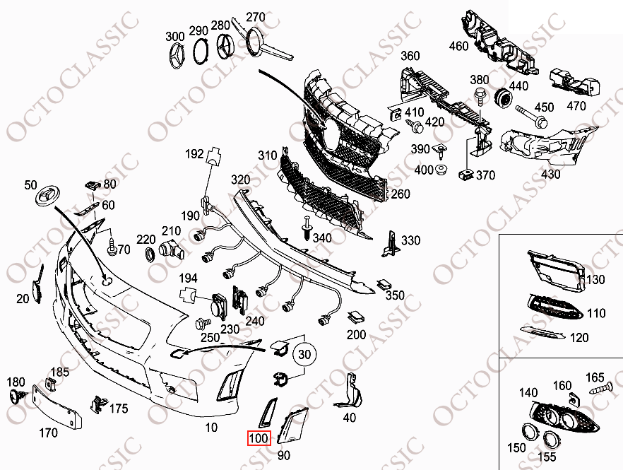 Mercedes R172 Parachoques delantero Rejilla lateral Entrada izquierda o derecha Imprimado A1728853023 / A1728853123 Mercedes R172 Parachoques delantero Rejilla lateral Entrada izquierda o derecha Imprimado A1728853023 / A1728853123