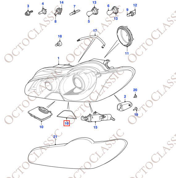 Tappo lavafari Jaguar XF con primer sinistro o destro C2Z7950 / C2Z7949 Tappo lavafari Jaguar XF con primer sinistro o destro C2Z7950 / C2Z7949