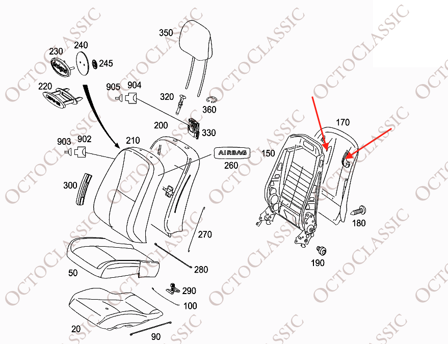 Mercedes W221 Front Seat Back Grille Left Or Right All Colors A2219101039 / A2219101139 Mercedes W221 Front Seat Back Grille Left Or Right All Colors A2219101039 / A2219101139