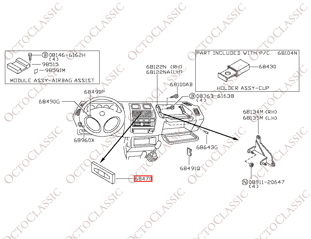Nissan Terrano 2 Panel Estéreo Single DIN Radio Envolvente Negro 68470 0X800 Nissan Terrano 2 Panel Estéreo Single DIN Radio Envolvente Negro 68470 0X800