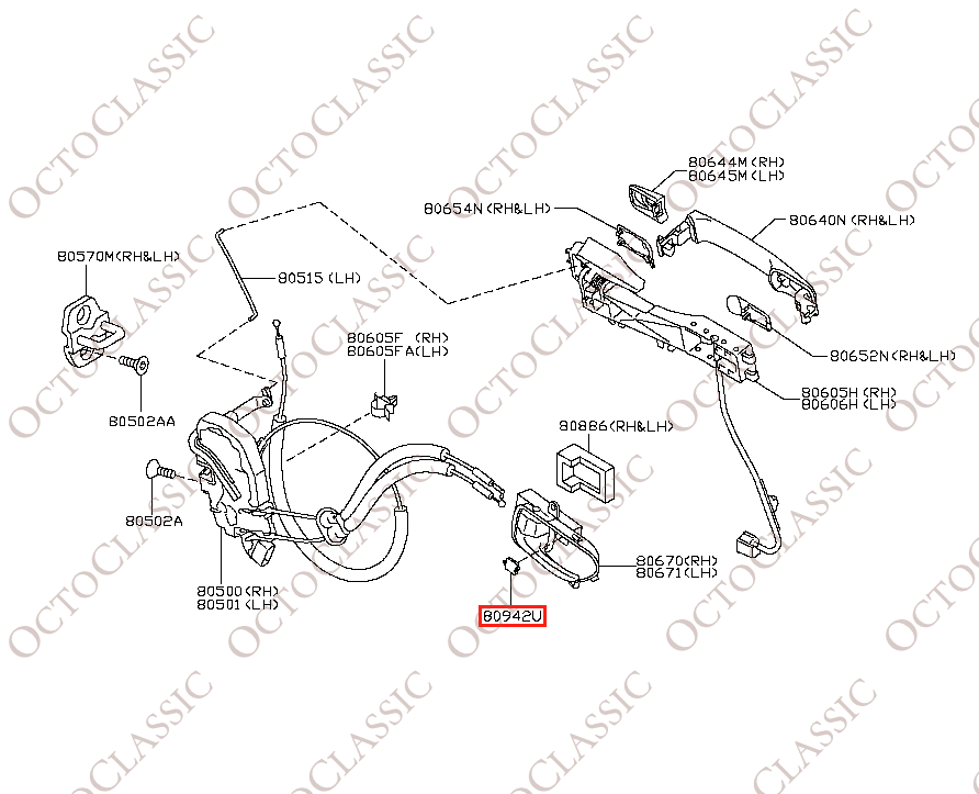 Nissan X-Trail Cap Finitura porta Set di 2 Nero 80942U-1DA0B Nissan X-Trail Cap Finitura porta Set di 2 Nero 80942U-1DA0B