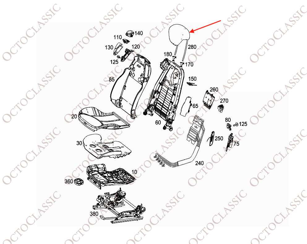 Mercedes R230 Kopfstützen-Rückenabdeckung, alle Farben JC1415677 Mercedes R230 Kopfstützen-Rückenabdeckung, alle Farben JC1415677