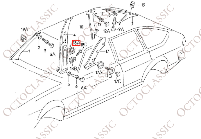 VW Santana Passat Quantum B Pillar Trim Left Or Right Black 323867329 / 323867330 VW Santana Passat Quantum B Pillar Trim Left Or Right Black 323867329 / 323867330