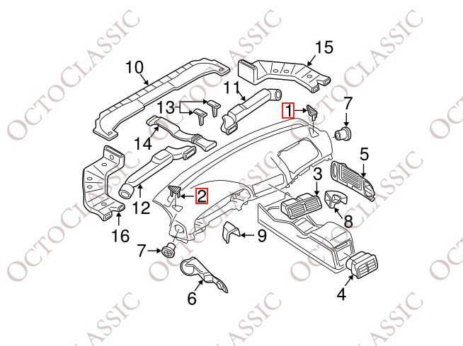Rejilla de ventilación del descongelador del tablero de BMW E39 izquierda y derecha todos los colores 64228198971 y 64228198972 Rejilla de ventilación del descongelador del tablero de BMW E39 izquierda y derecha todos los colores 64228198971 y 64228198972