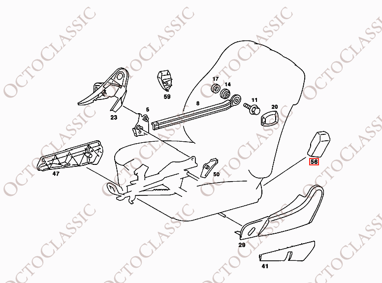 Mercedes W124 Osłona mocowania zamka pasa bezpieczeństwa Lewa i prawa Wszystkie kolory A1249191620 / A1249191520 Mercedes W124 Osłona mocowania zamka pasa bezpieczeństwa Lewa i prawa Wszystkie kolory A1249191620 / A1249191520