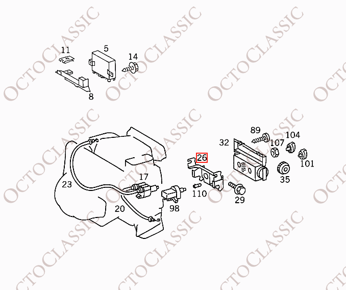 Staffa sbrinatore Mercedes W124 nera A1248330214 Staffa sbrinatore Mercedes W124 nera A1248330214