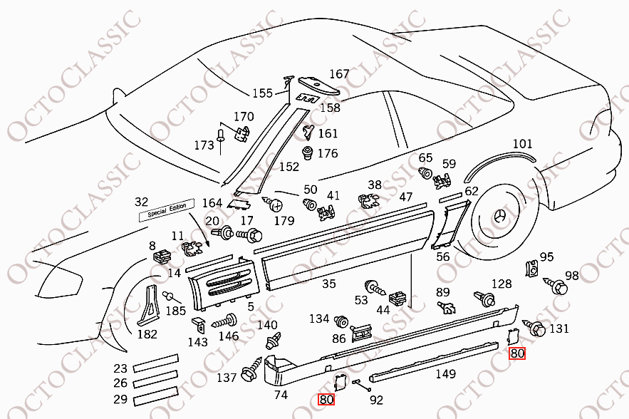 R129 AMG PreLift-Wagenheberpunktabdeckung Grundiert HWA1296980130, HWA1296980230, HWA1296980330, HWA1296980430 R129 AMG PreLift-Wagenheberpunktabdeckung Grundiert HWA1296980130, HWA1296980230, HWA1296980330, HWA1296980430