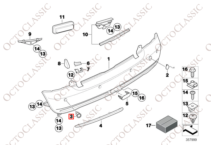 BMW Mini Cooper R50 R53 R52 Supporto sensore di parcheggio Staffa di montaggio Tutti i colori 51127048722 BMW Mini Cooper R50 R53 R52 Supporto sensore di parcheggio Staffa di montaggio Tutti i colori 51127048722