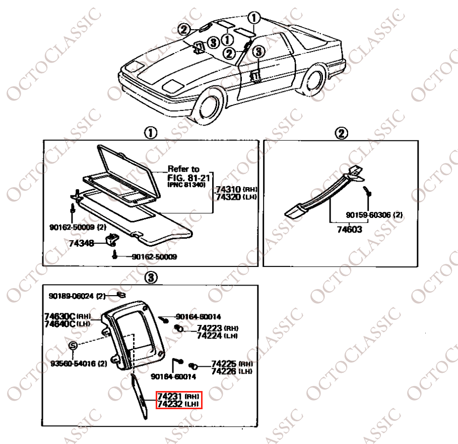 Toyota Supra MK3 Passenger Power Window Switch Cover LHD Or RHD All Colors 74231-14100 Toyota Supra MK3 Passenger Power Window Switch Cover LHD Or RHD All Colors 74231-14100