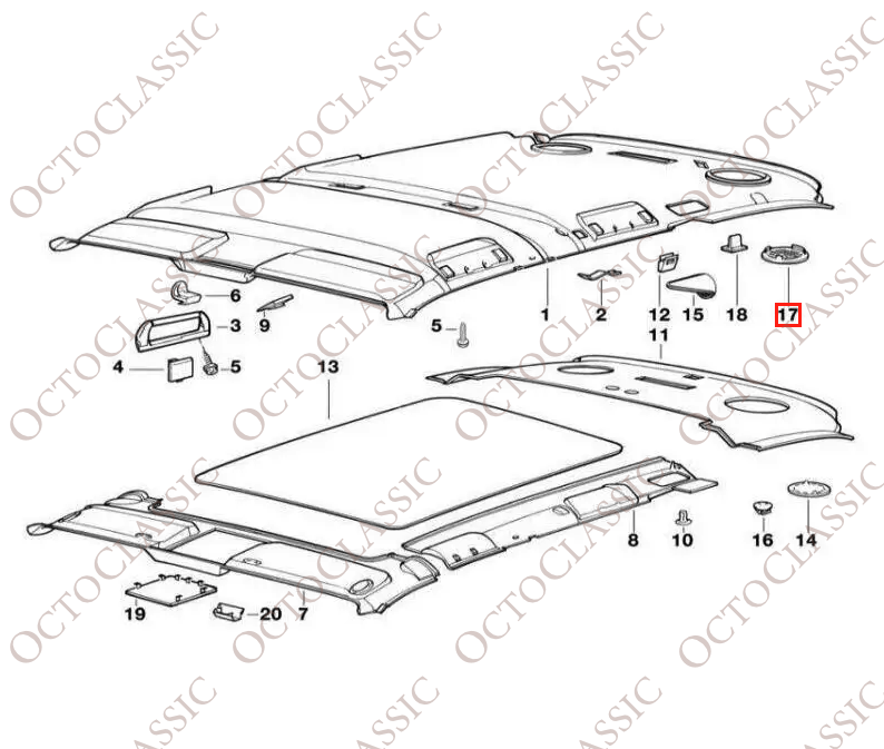 Cubierta de altavoz de techo para BMW E34 E36 Z3 Todos los colores 51442253889 Cubierta de altavoz de techo para BMW E34 E36 Z3 Todos los colores 51442253889