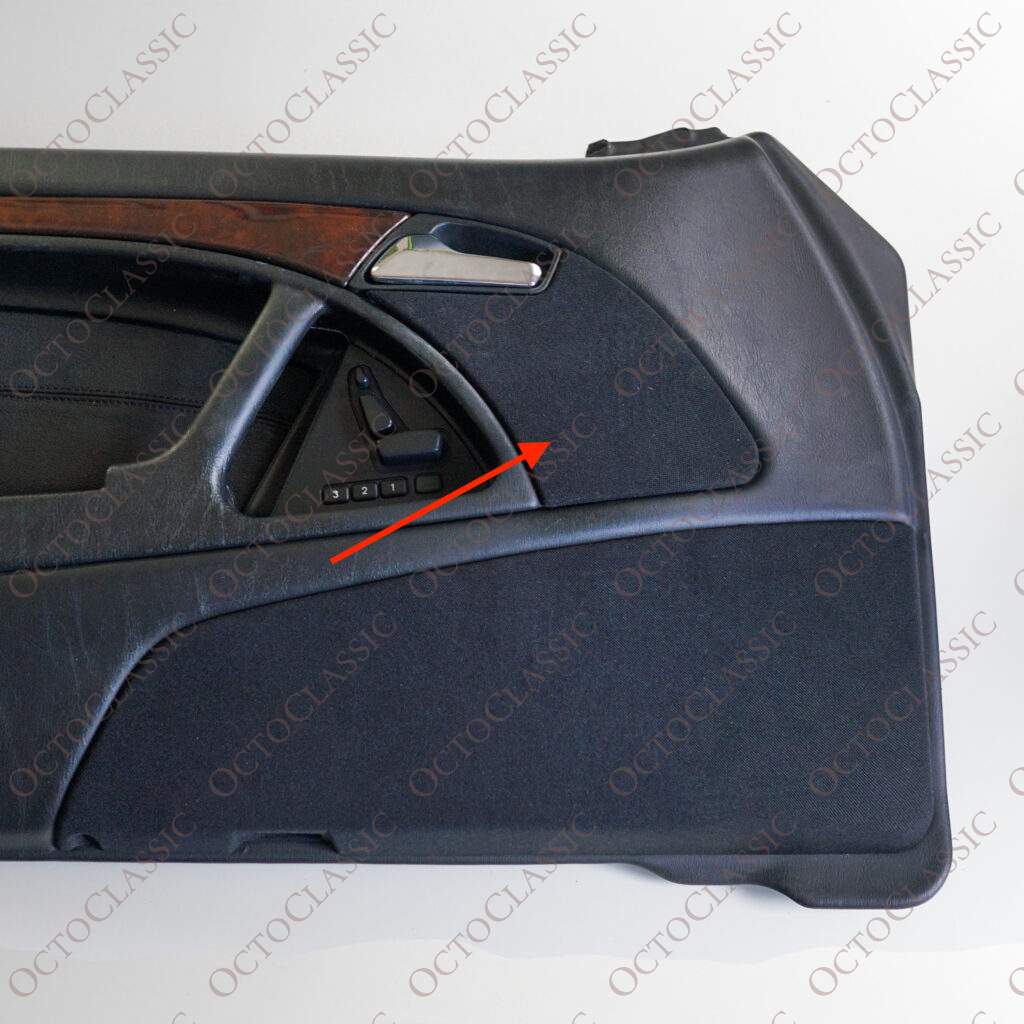 Mercedes R129 Górna osłona głośnika w drzwiach lewa lub prawa czarna z siatką A1297273588 / A1297273688 Mercedes R129 Górna osłona głośnika w drzwiach lewa lub prawa czarna z siatką A1297273588 / A1297273688