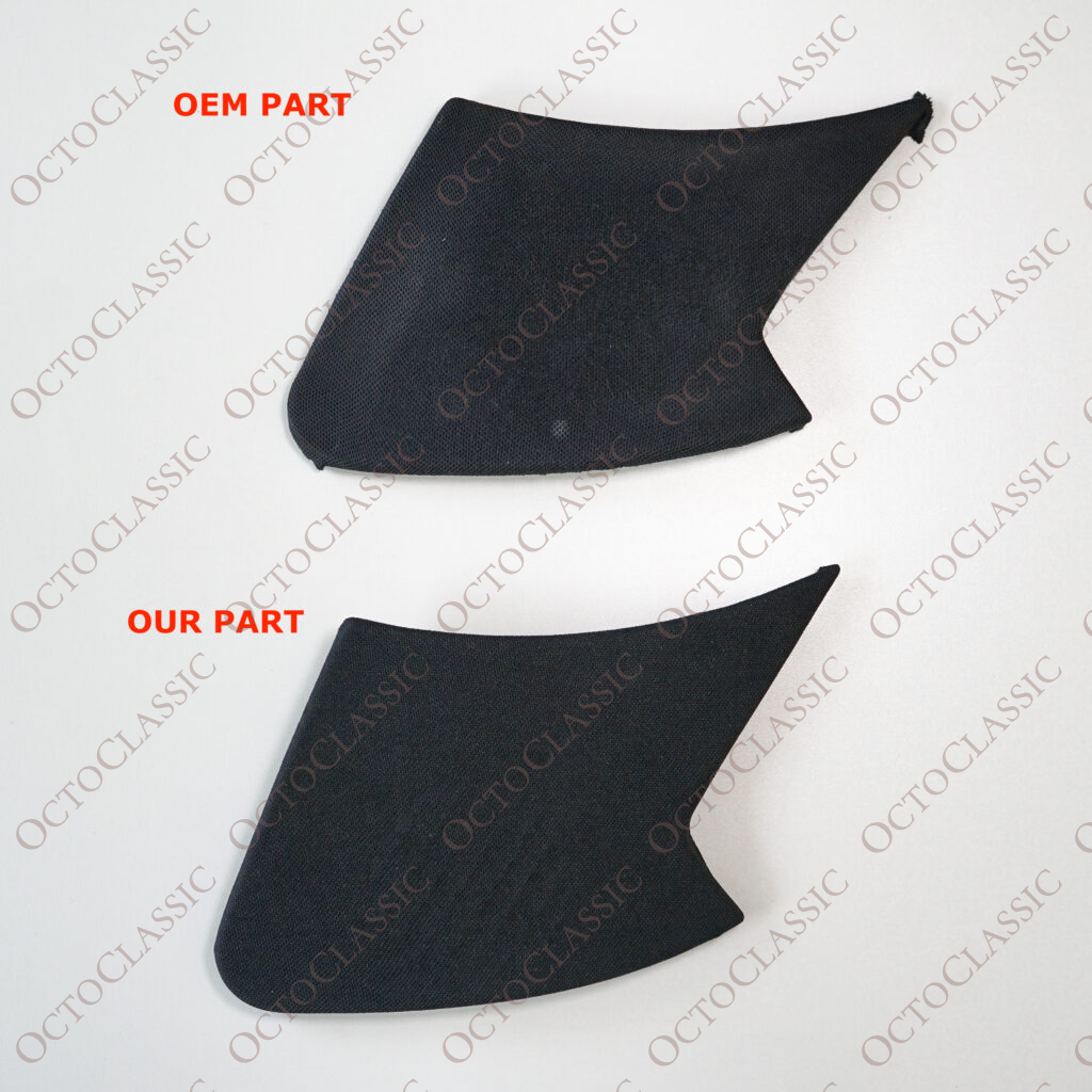 Mercedes R129 Górna osłona głośnika w drzwiach lewa lub prawa czarna z siatką A1297273588 / A1297273688 Mercedes R129 Górna osłona głośnika w drzwiach lewa lub prawa czarna z siatką A1297273588 / A1297273688