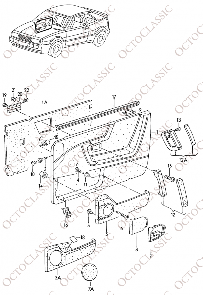 VW Corrado cache haut-parleur de porte (gauche ou droite) 535867145A /535867146A VW Corrado cache haut-parleur de porte (gauche ou droite) 535867145A /535867146A