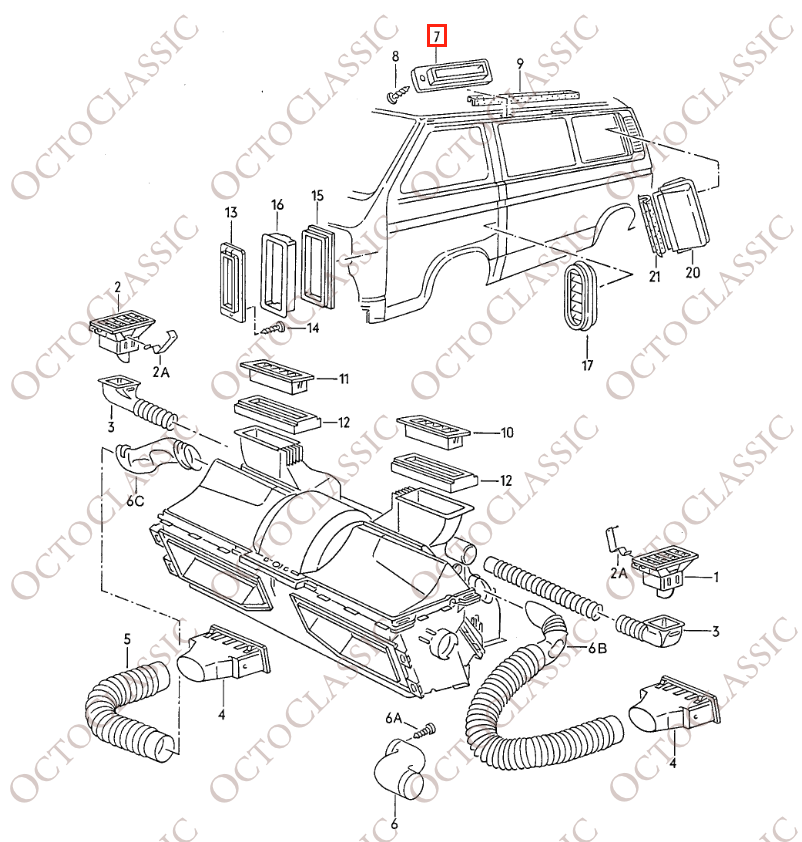 VW T3 Bocchetta di ventilazione sul tetto Primerizzata o nera 255819951A VW T3 Bocchetta di ventilazione sul tetto Primerizzata o nera 255819951A