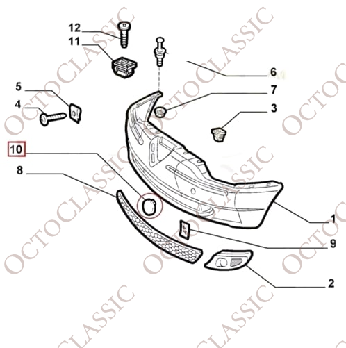 Alfa Romeo 156 Front Bumper Tow Hook Eye Cover Primed 152812000 Alfa Romeo 156 Front Bumper Tow Hook Eye Cover Primed 152812000