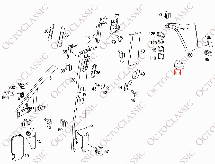 Mercedes Viano Vito W639 Copertura montante D sinistra o destra Tutti i colori A6396310108 / A6396310008 Mercedes Viano Vito W639 Copertura montante D sinistra o destra Tutti i colori A6396310108 / A6396310008