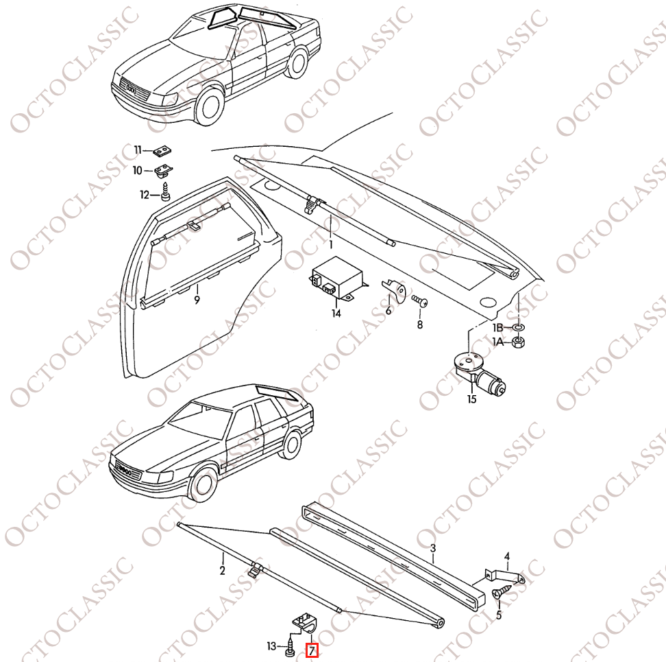 Zestaw 2 haków rolety przeciwsłonecznej do Audi 100 A6 Avant czarny 4A9861327 Zestaw 2 haków rolety przeciwsłonecznej do Audi 100 A6 Avant czarny 4A9861327