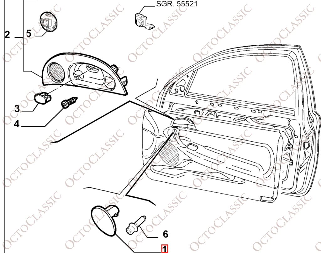 Alfa Romeo 147 GT Set di 2 tappi per maniglia porta anteriore, neri 71775574 Alfa Romeo 147 GT Set di 2 tappi per maniglia porta anteriore, neri 71775574