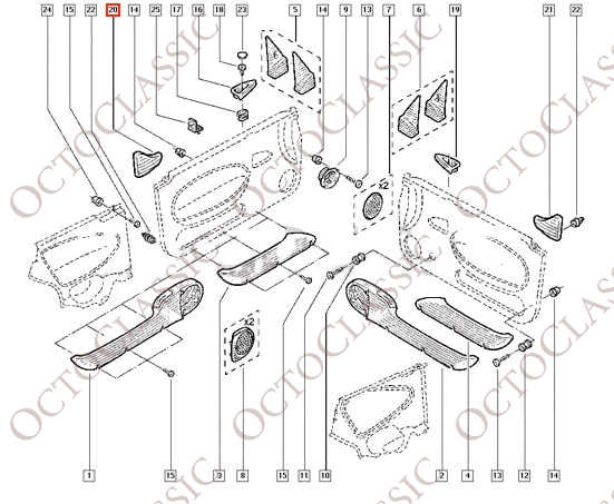 Renault Megane I Cabrio Rivestimento portiera sinistra o destra Nero 7700848784 / 7700848785 Renault Megane I Cabrio Rivestimento portiera sinistra o destra Nero 7700848784 / 7700848785