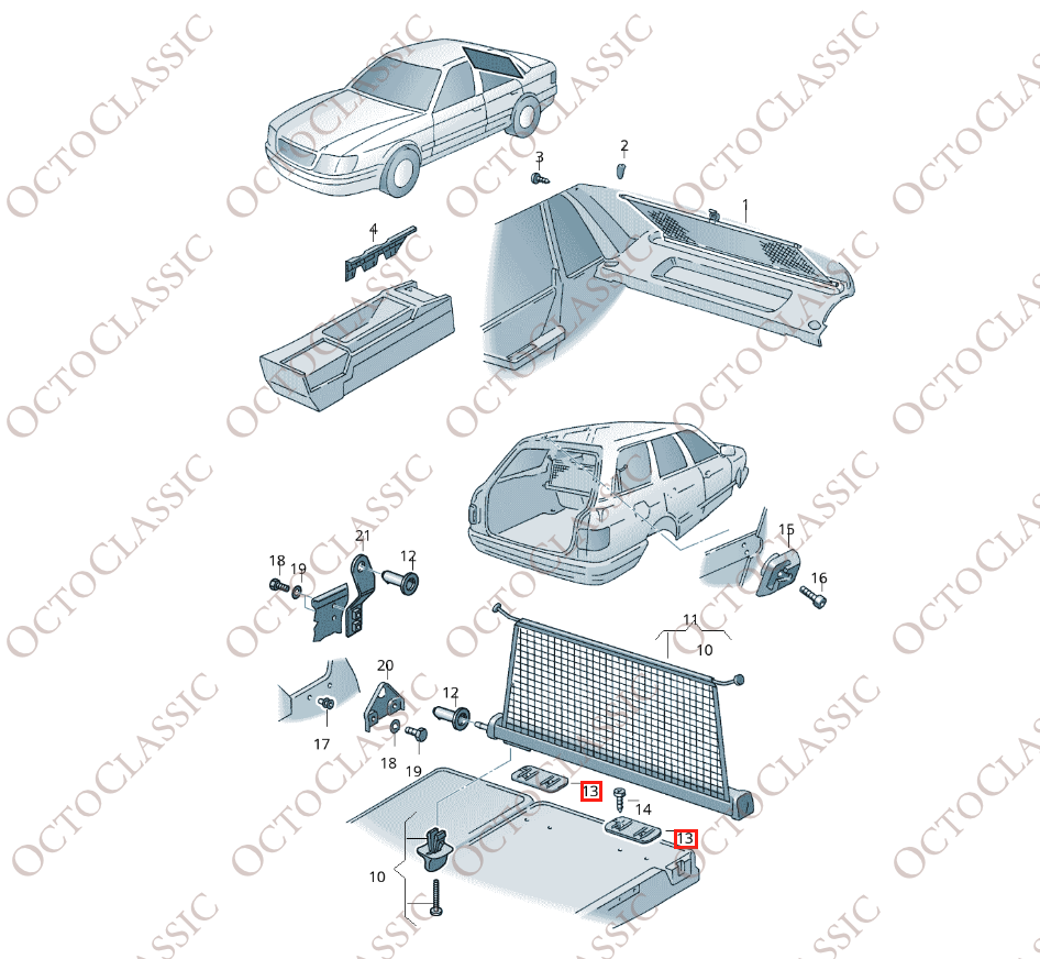 Supporti per tapparelle verticali Audi 100 A6, set da 2, nero 4A9861703 Supporti per tapparelle verticali Audi 100 A6, set da 2, nero 4A9861703
