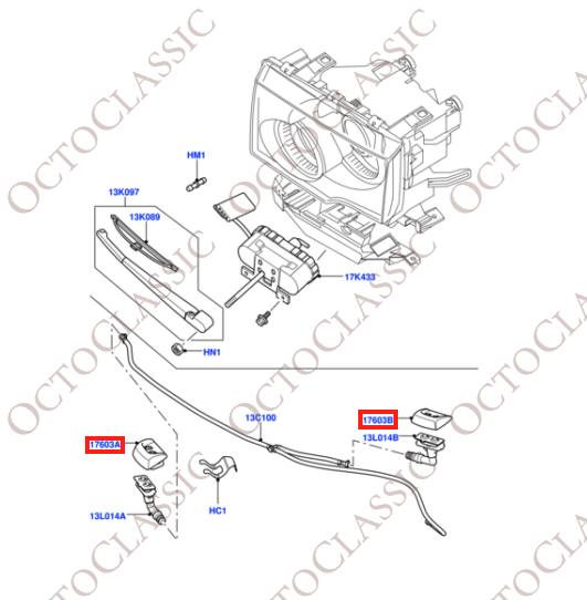 Range Rover P38 Juego de 2 cubiertas para lavafaros izquierda y derecha imprimadas DNJ500230LML y DNJ500220LML Range Rover P38 Juego de 2 cubiertas para lavafaros izquierda y derecha imprimadas DNJ500230LML y DNJ500220LML