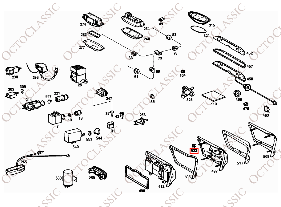 Mercedes W111 W113 W116 Juego de 4 tuercas para luces traseras en negro o blanco A1119900257 Mercedes W111 W113 W116 Juego de 4 tuercas para luces traseras en negro o blanco A1119900257