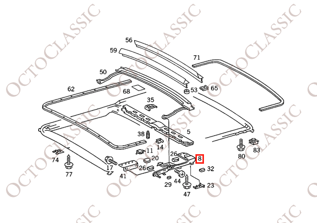 Mercedes W126 W463 Supporto tettuccio apribile Staffe angolari scorrevoli di sollevamento A1267801512 Mercedes W126 W463 Supporto tettuccio apribile Staffe angolari scorrevoli di sollevamento A1267801512