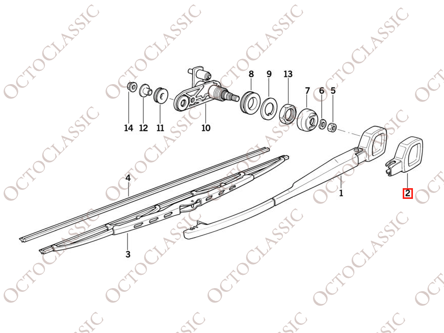 BMW E34 Touring Copertura tergicristallo posteriore Nero 61628359056 BMW E34 Touring Copertura tergicristallo posteriore Nero 61628359056
