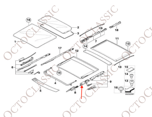 Kit de reparación de techo solar para BMW E61 X3 X5, juego de 2 54107199478 Kit de reparación de techo solar para BMW E61 X3 X5, juego de 2 54107199478