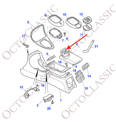 Jaguar XJ6 XJ8 XJR XK8 XJRS XJ12 Kit di riparazione portabicchieri GNA7692AB Jaguar XJ6 XJ8 XJR XK8 XJRS XJ12 Kit di riparazione portabicchieri GNA7692AB