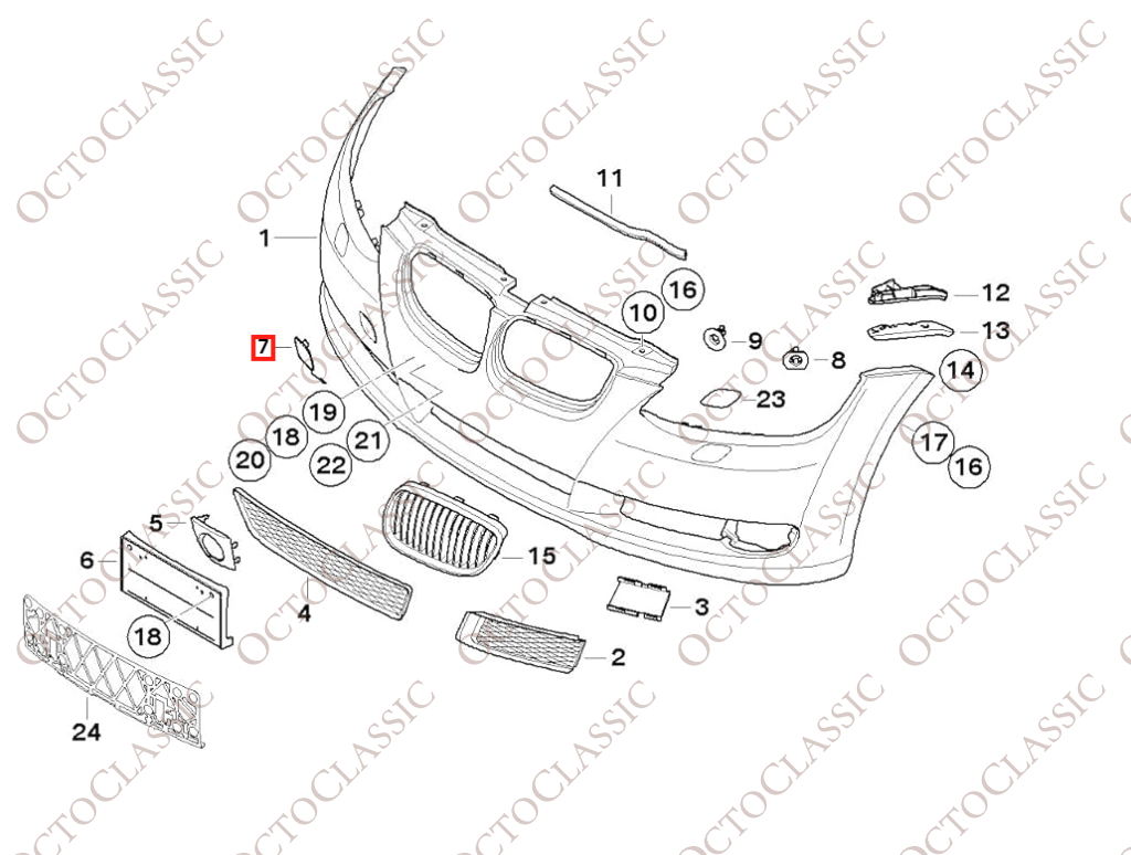 BMW E92/E93 Alpina B3 Copertura gancio traino paraurti anteriore Primerizzato 51117128243 BMW E92/E93 Alpina B3 Copertura gancio traino paraurti anteriore Primerizzato 51117128243