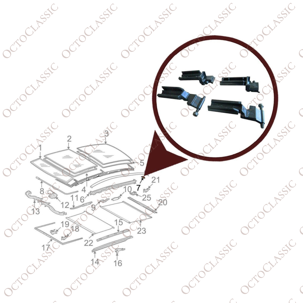 Mercedes W203 W211 Schiebedach-Reparatursatz A2118950105 Mercedes W203 W211 Schiebedach-Reparatursatz A2118950105
