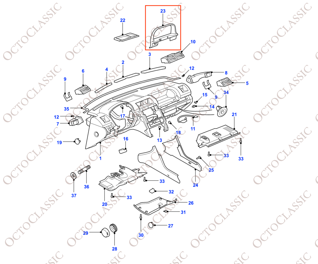 Range Rover Classic Soft Dash Marco de instrumentos para tablero de instrumentos en negro AWR1166LNF Range Rover Classic Soft Dash Marco de instrumentos para tablero de instrumentos en negro AWR1166LNF