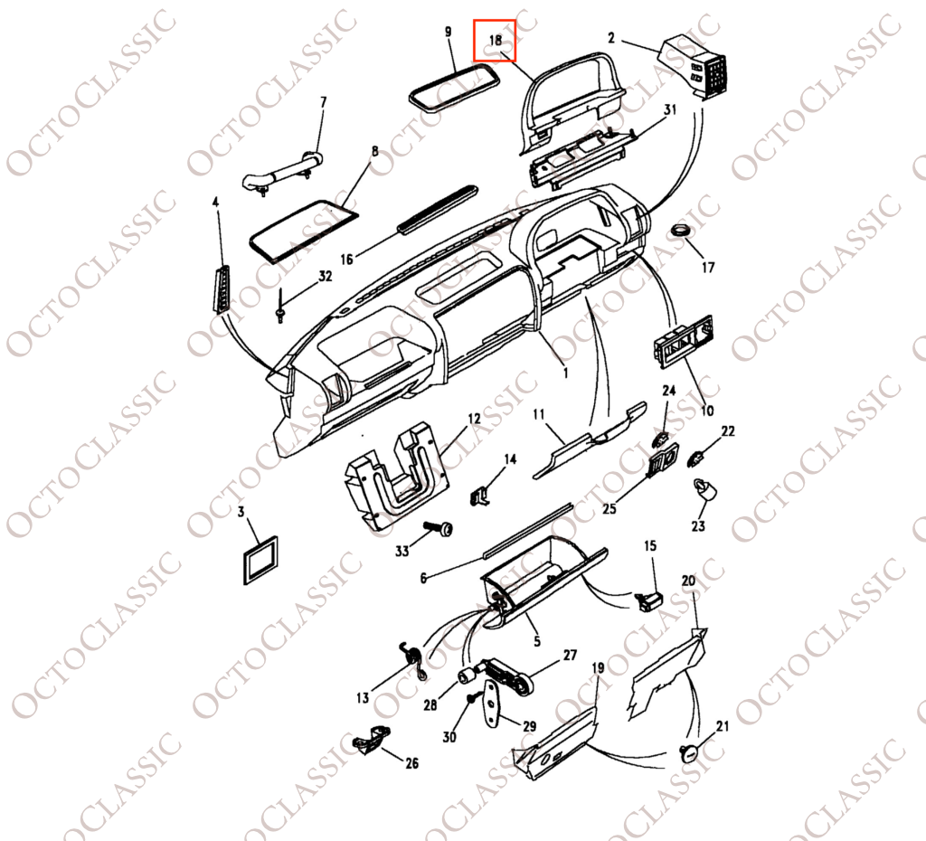 Range Rover Classic Soft Dash Marco de instrumentos para tablero de instrumentos en negro AWR1166LNF Range Rover Classic Soft Dash Marco de instrumentos para tablero de instrumentos en negro AWR1166LNF