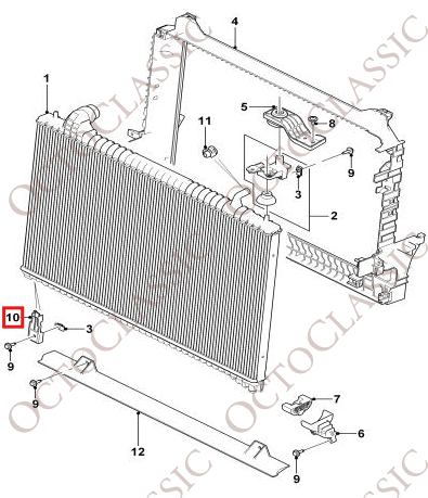 Jaguar F-Pace XE XF Soporte de Radiador Agua Intercooler Negro T2H42840 Jaguar F-Pace XE XF Soporte de Radiador Agua Intercooler Negro T2H42840