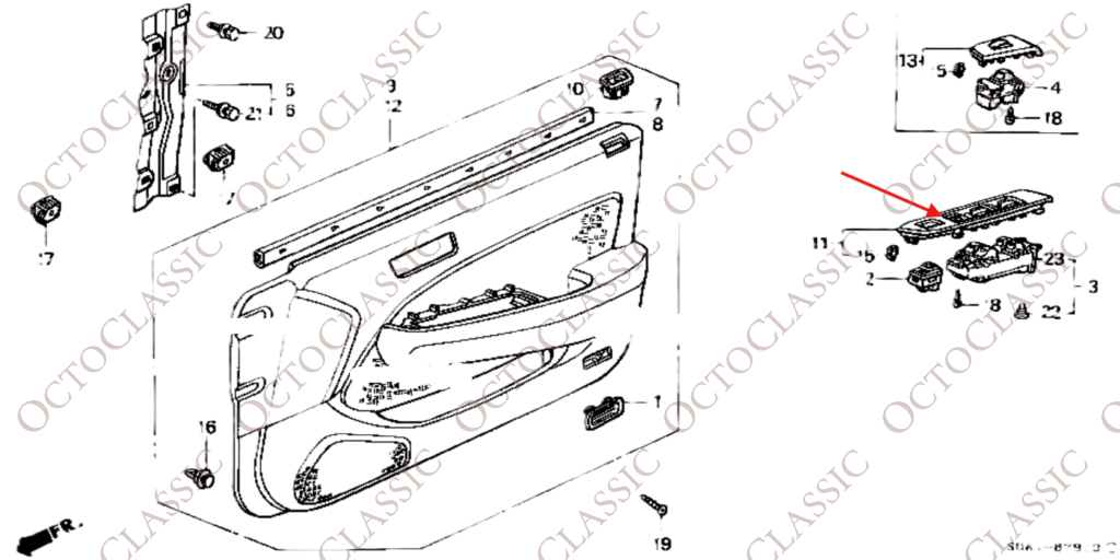 Honda Accord VI Driver Front Window Switch Black LHD Or RHD Honda Accord VI Driver Front Window Switch Black LHD Or RHD