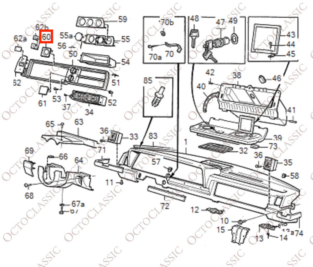 Volvo 240 Cornice del quadro strumenti del manometro turbo cruscotto Nera 1259730 Volvo 240 Cornice del quadro strumenti del manometro turbo cruscotto Nera 1259730