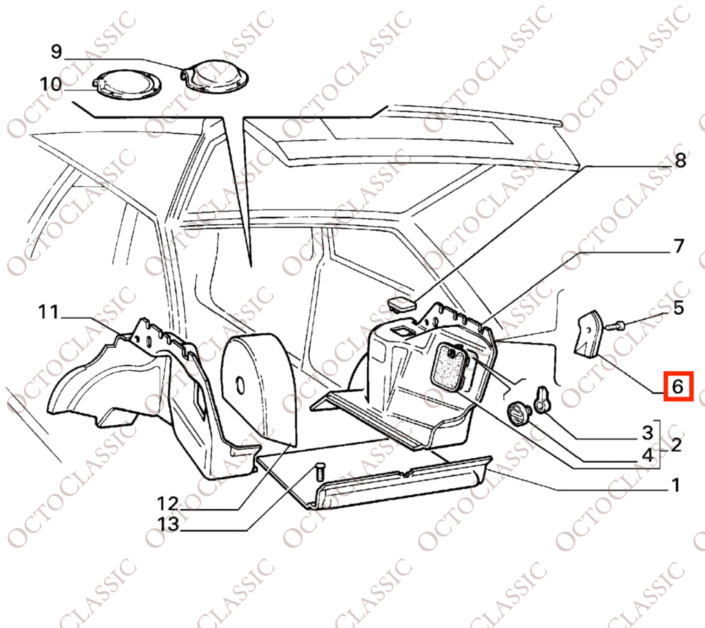 Lancia Delta HF Integrale EVO Osłona Uszczelki Panelu Bocznego Bagażnika Lewa lub Prawa Czarna 82369749 / 82369748 Lancia Delta HF Integrale EVO Osłona Uszczelki Panelu Bocznego Bagażnika Lewa lub Prawa Czarna 82369749 / 82369748