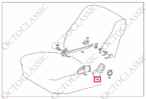 Mercedes C123 Osłona górnej części wewnętrznego fotela z funkcją odchylania lewa lub prawa A1239185130 / A1239184630 Mercedes C123 Osłona górnej części wewnętrznego fotela z funkcją odchylania lewa lub prawa A1239185130 / A1239184630