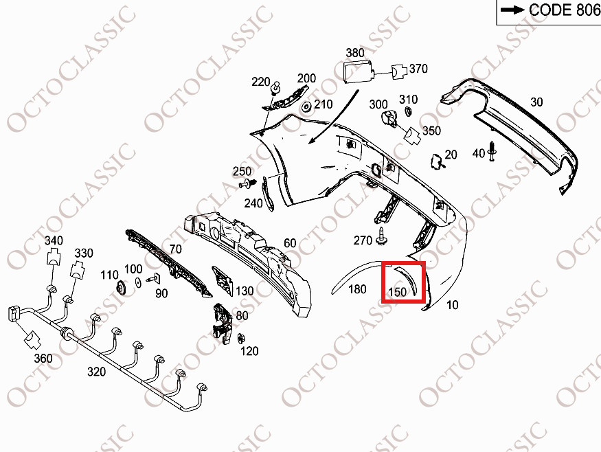 Mercedes SLK R172 Moldura de Parachoques Trasero Izquierda o Derecha Preparada A1726900830 / A1726901030 Mercedes SLK R172 Moldura de Parachoques Trasero Izquierda o Derecha Preparada A1726900830 / A1726901030