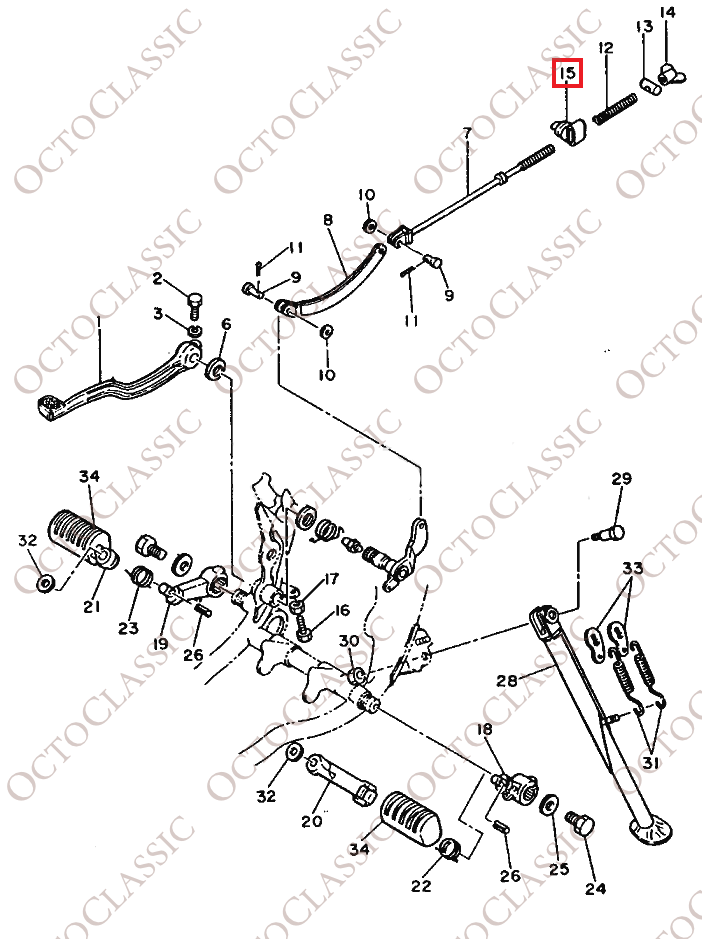 Yamaha XT500 Amortiguador de Goma para Reposapiés Negro 1E6272440000 Yamaha XT500 Amortiguador de Goma para Reposapiés Negro 1E6272440000