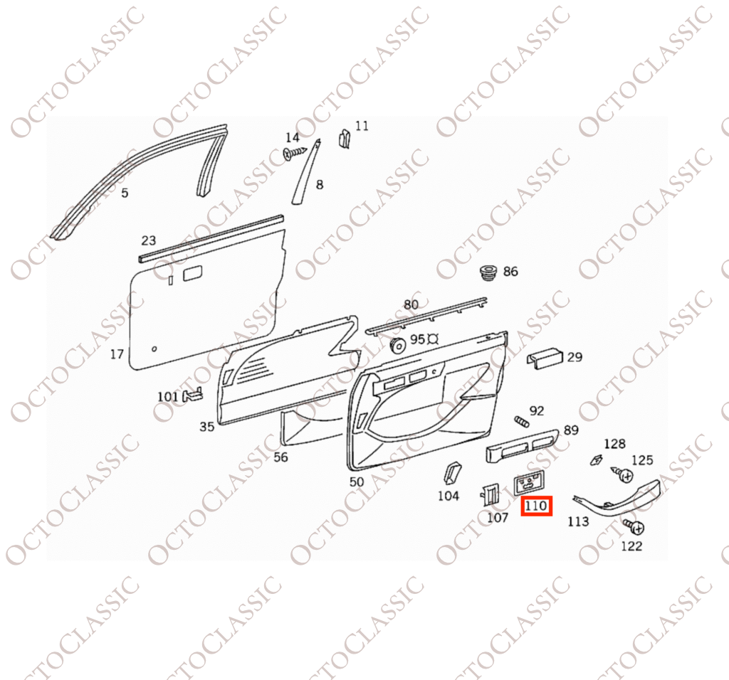 Mercedes W126 C126 SEC Door Panel Seat Adjustment Switch Panel Trim Left Or Right Black A1267665391 / A1267665491 Mercedes W126 C126 SEC Door Panel Seat Adjustment Switch Panel Trim Left Or Right Black A1267665391 / A1267665491