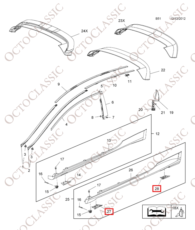 Opel / Vauxhall Astra J GTC HB Wagenheberabdeckung grundiert 13392231 / 13392233 / 13346649 / 13346650 Opel / Vauxhall Astra J GTC HB Wagenheberabdeckung grundiert 13392231 / 13392233 / 13346649 / 13346650