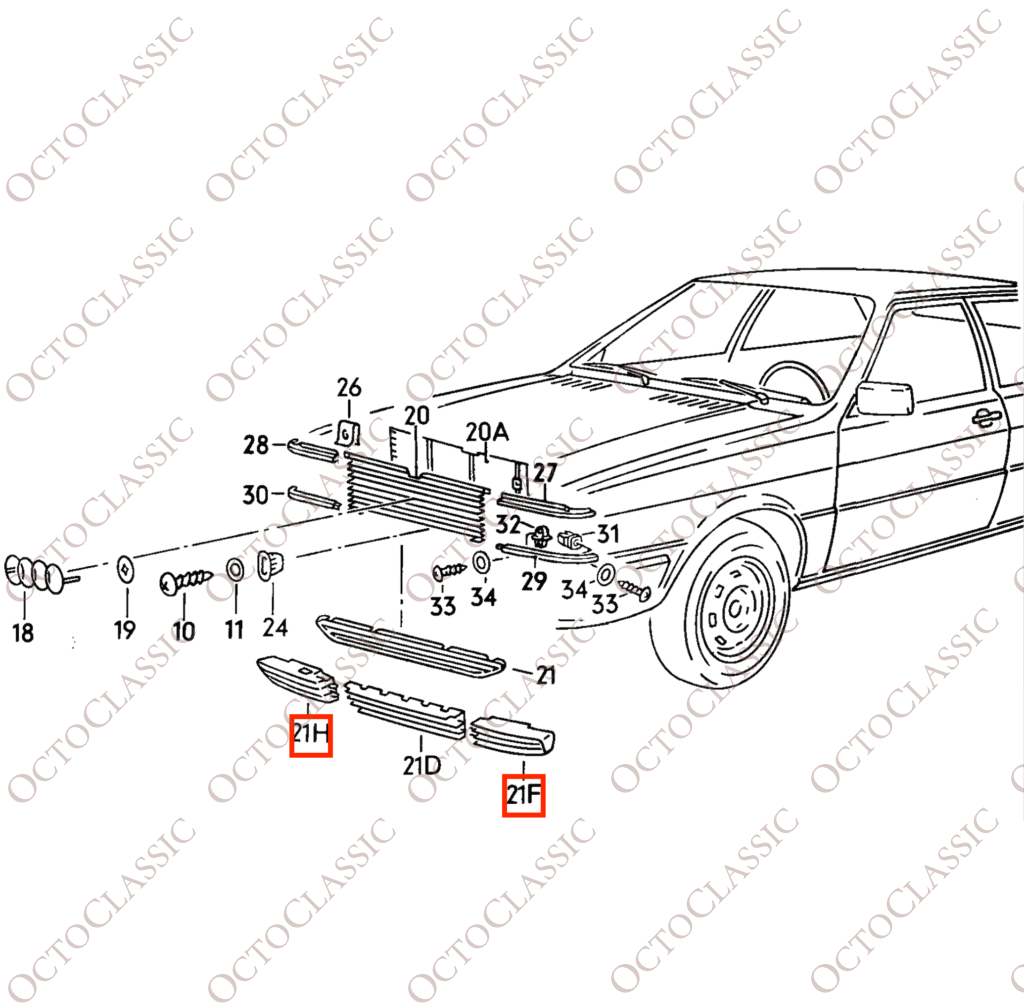 Audi 80 / 90 / 400 B2 Coupé Quattro TYP 81/85 Parrilla de Parachoques Delantero / Cubierta de Gancho de Remolque Adorno Izquierdo o Derecho Negro 811853667D / 811853667E Audi 80 / 90 / 400 B2 Coupé Quattro TYP 81/85 Parrilla de Parachoques Delantero / Cubierta de Gancho de Remolque Adorno Izquierdo o Derecho Negro 811853667D / 811853667E