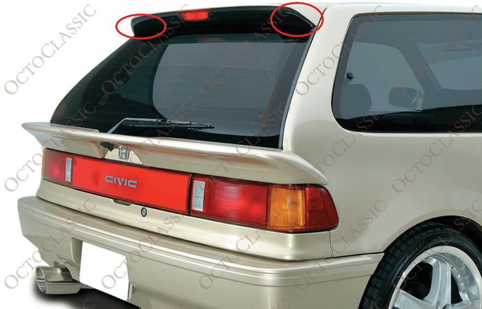 Honda Civic Hatchback EF Rear Roof Wing Covers Set Of 2 Black Honda Civic Hatchback EF Rear Roof Wing Covers Set Of 2 Black